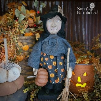 Witch with Pumpkin & Broom