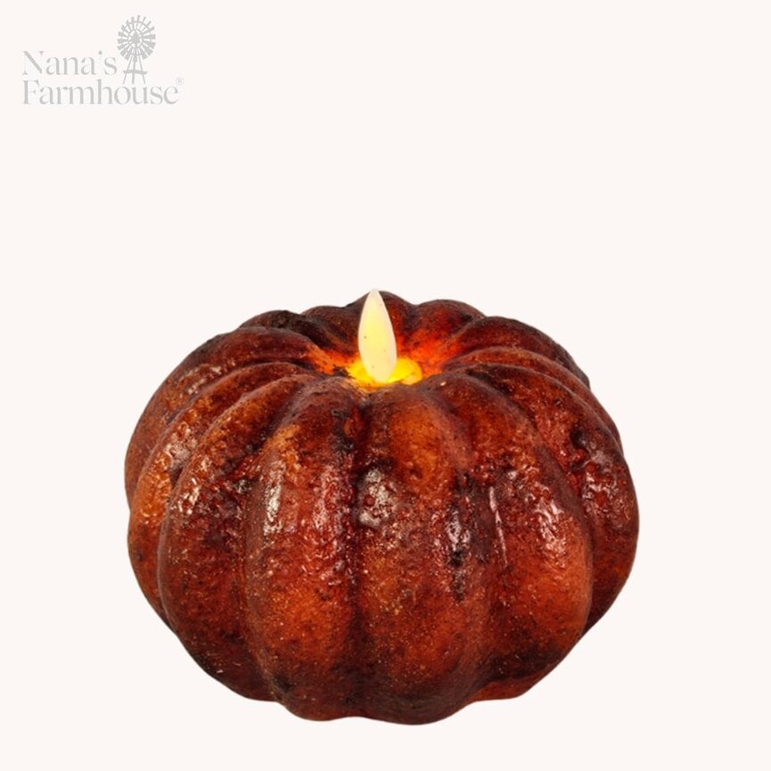 Pumpkin Candle Moving Flame Timer Burnt Orange - 3" x 4.5"