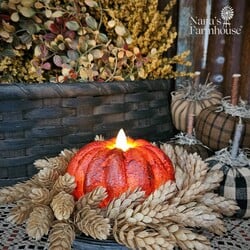 Pumpkin Candle Moving Flame Timer Burnt Orange - 3" x 4.5"