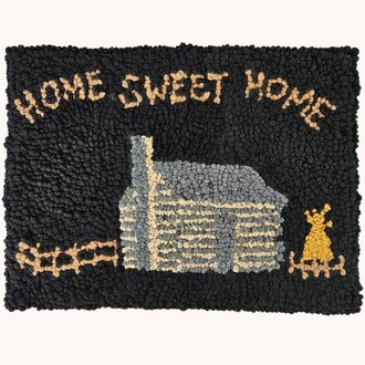 Home Sweet Home Cabin Hooked Rug