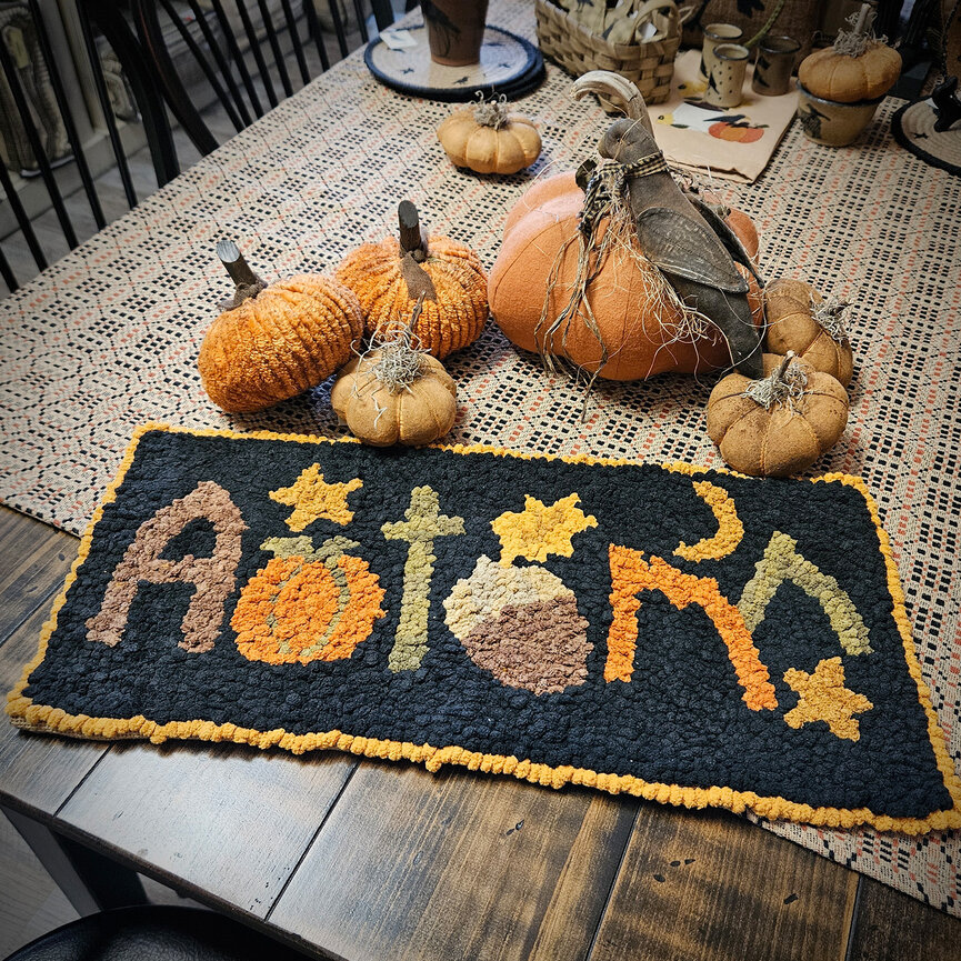 Hooked Rug Autumn - 22" x 11"