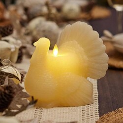Cream Wax Turkey Indoor Luminara Candle - 6" x 5.25" x 5.25"
