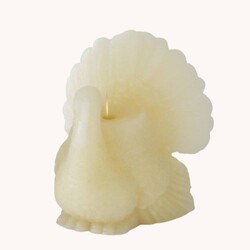 Cream Wax Turkey Indoor Luminara Candle - 6" x 5.25" x 5.25"