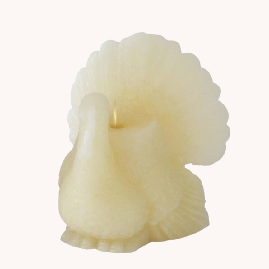 Cream Wax Turkey Indoor Luminara Candle - 6" x 5.25" x 5.25"
