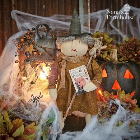 Witch Doll with Kitchen Blessing Sign