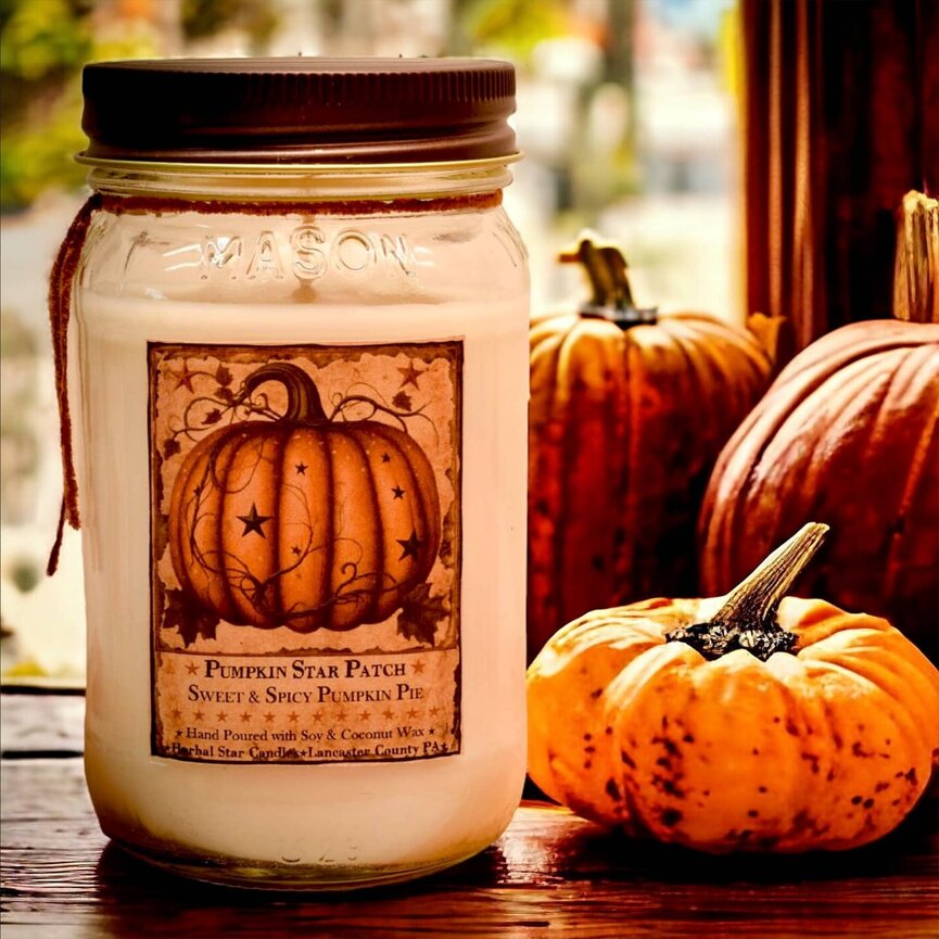 Pumpkin Star Patch Soy Jar Candle - 16oz