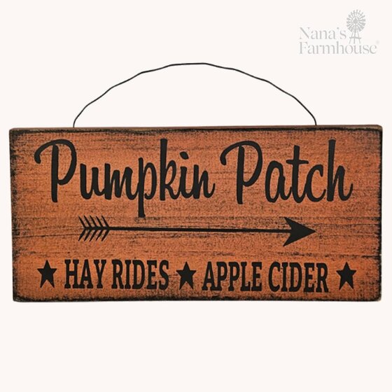 Pumpkin Patch Hay Rides & Apple Cider Sign