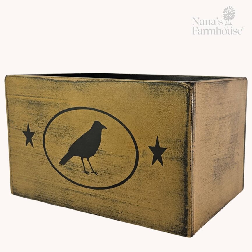 Crow with Stars Box Mustard - 9" x 15" x 10"