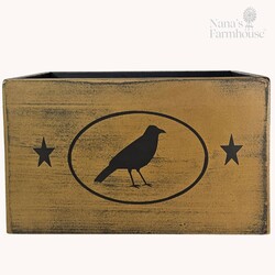 Crow with Stars Box Mustard - 9" x 15" x 10"