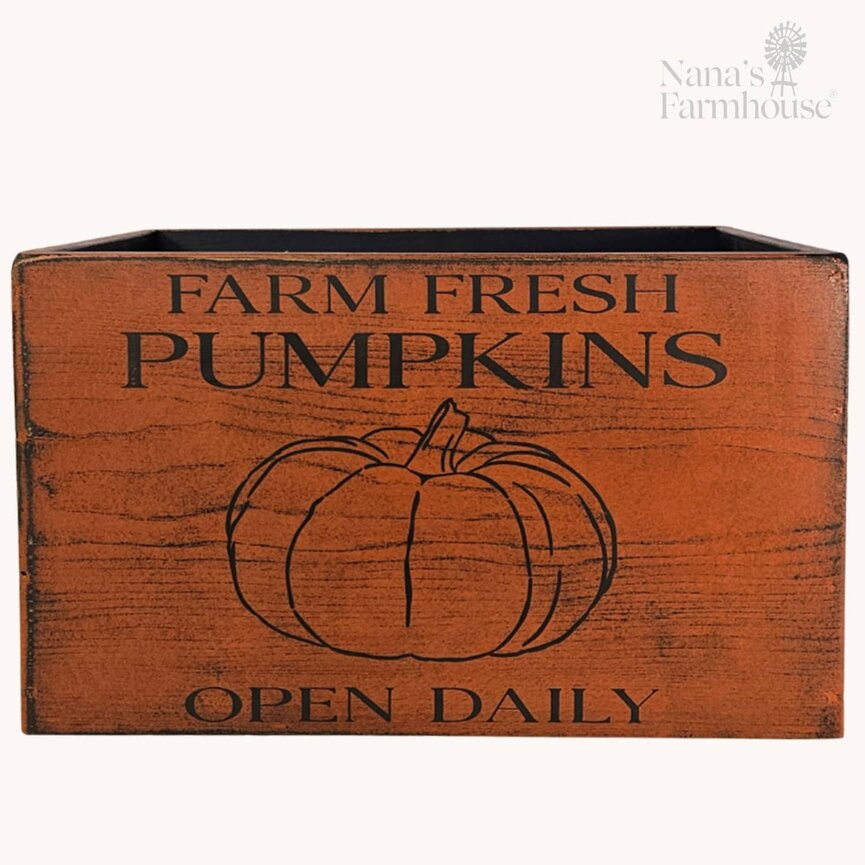 Farm Fresh Pumpkins Box Burnt Orange 9" x 15" x 10"
