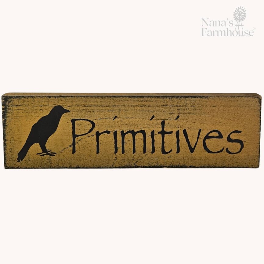 Crow Primitives Mustard Sign - 3.75" x 12"