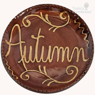 Autumn Redware Plate - 7.5"