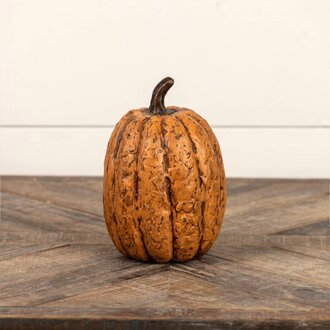 Terracotta Mache Tall Pumpkin - 7.5" x 5"