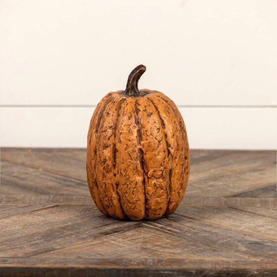 Terracotta Mache Tall Pumpkin - 7.5" x 5"