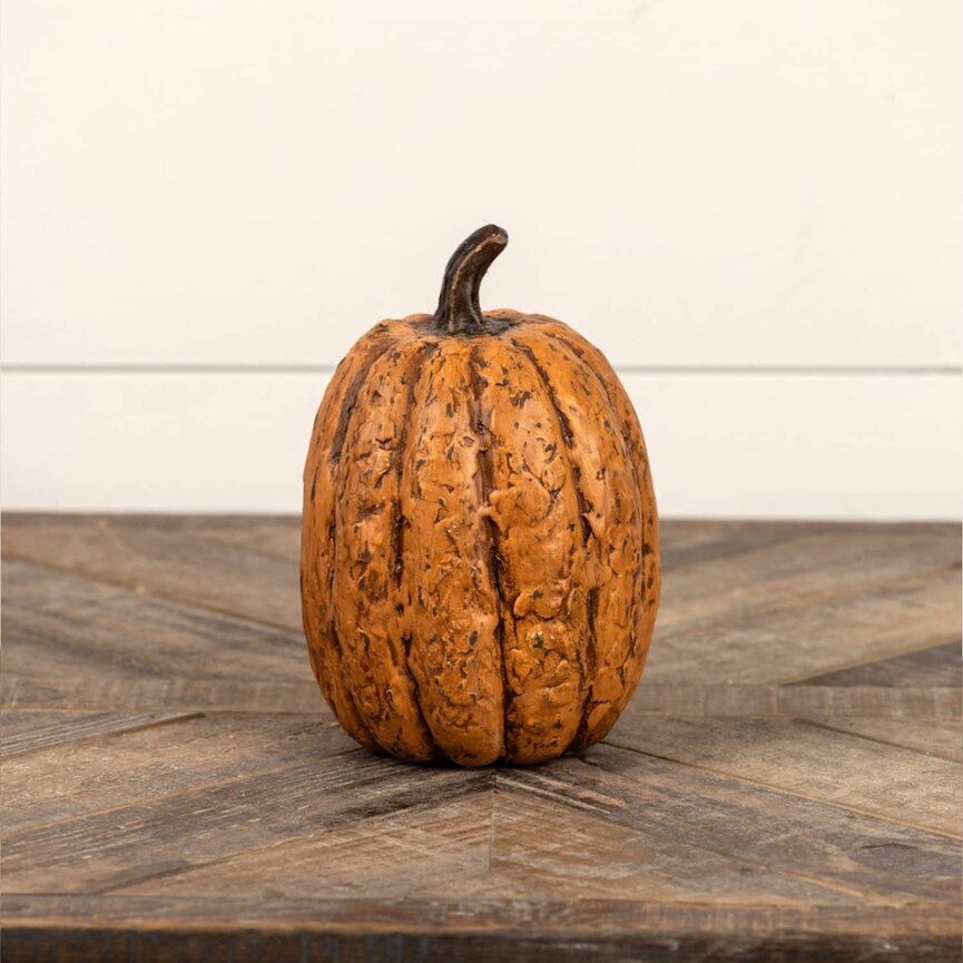 Terracotta Mache Tall Pumpkin - 7.5" x 5"