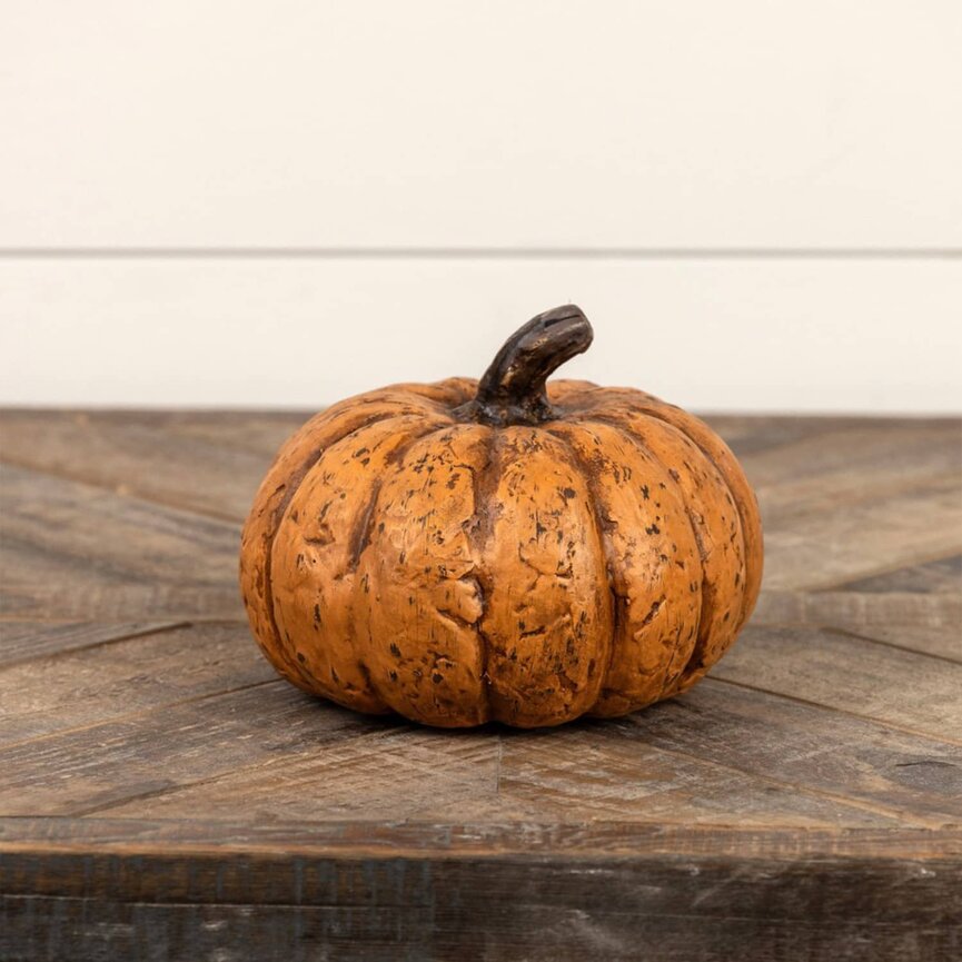 Terracotta Mache Short Pumpkin - 5.75" x 6.75"