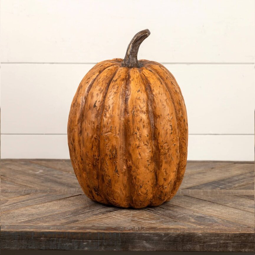 Terracotta Mache Tall Pumpkin - 14" x 10"