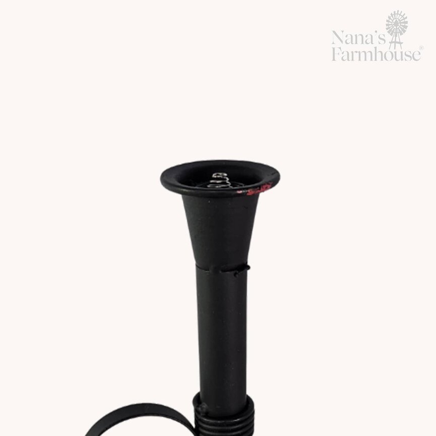 Black Distressed Metal Base 8" T For Moving Flame Silicone Taper & Remote Sold Separately