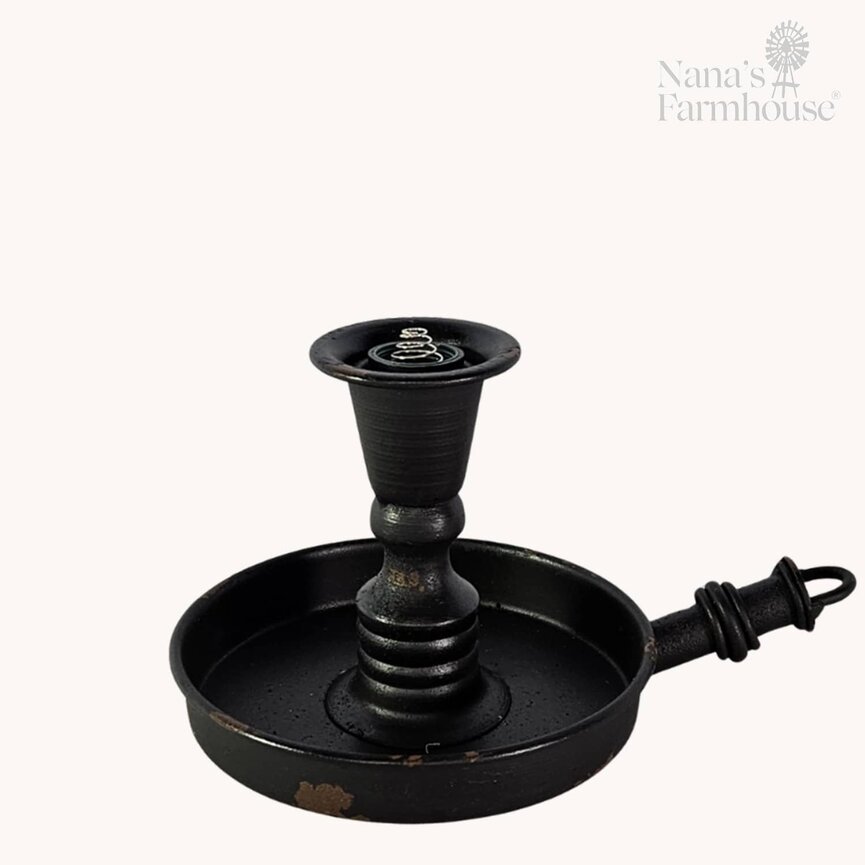 Scrooge Moving Flame Taper Base Round Black Round Base