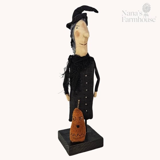 Witch Doll in Black Dress - 16"