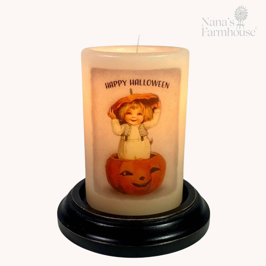 Halloween Card #2 Candle Sleeve Antique Vanilla