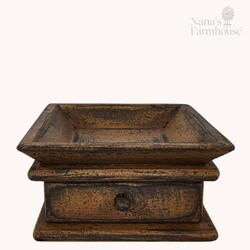 Square Wooden Distressed Candle Tray