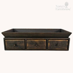 Three Drawer Distressed Pass Through Cabinet - 23" x 6.5" x 11.5"
