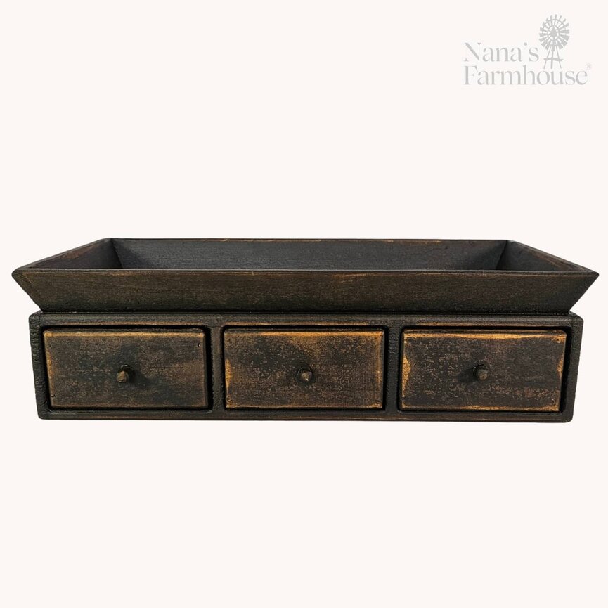 Three Drawer Distressed Pass Through Cabinet - 23" x 6.5" x 11.5"