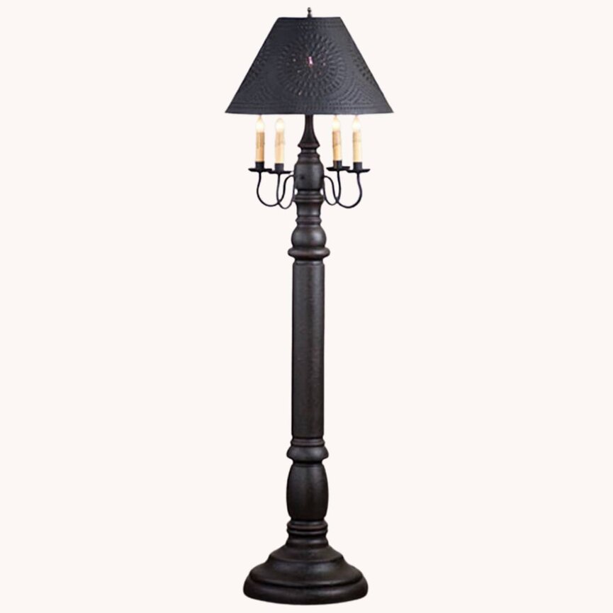 General James Floor Lamp with Textured Black Shade