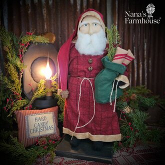 Santa with Candy Canes in Green Bag - 18"