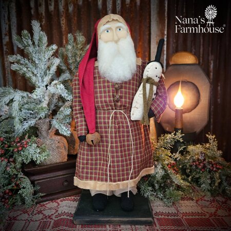 Santa Holding Snowman Doll - 18"