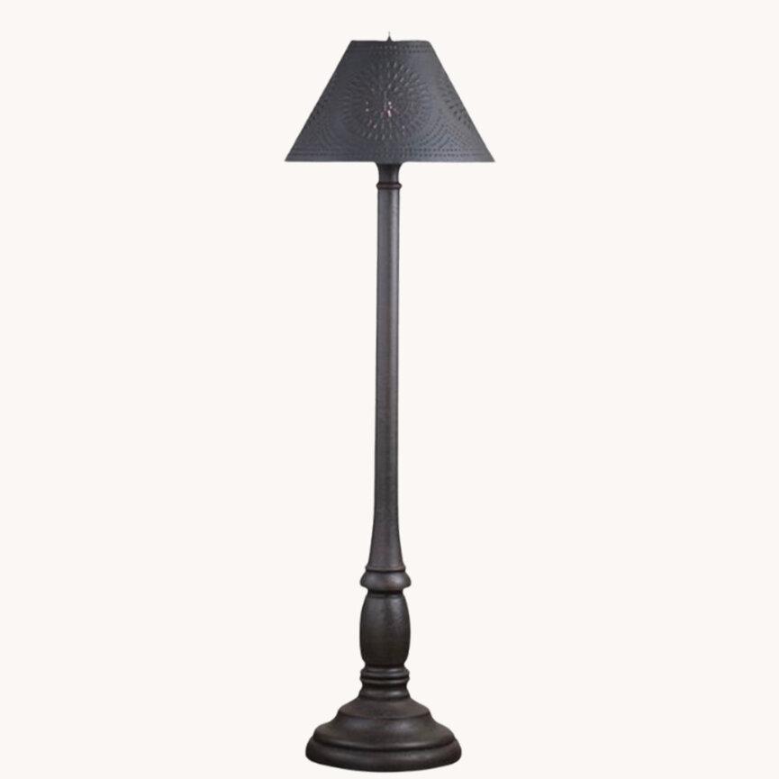 Brinton House Floor Lamp with Textured Black Shade