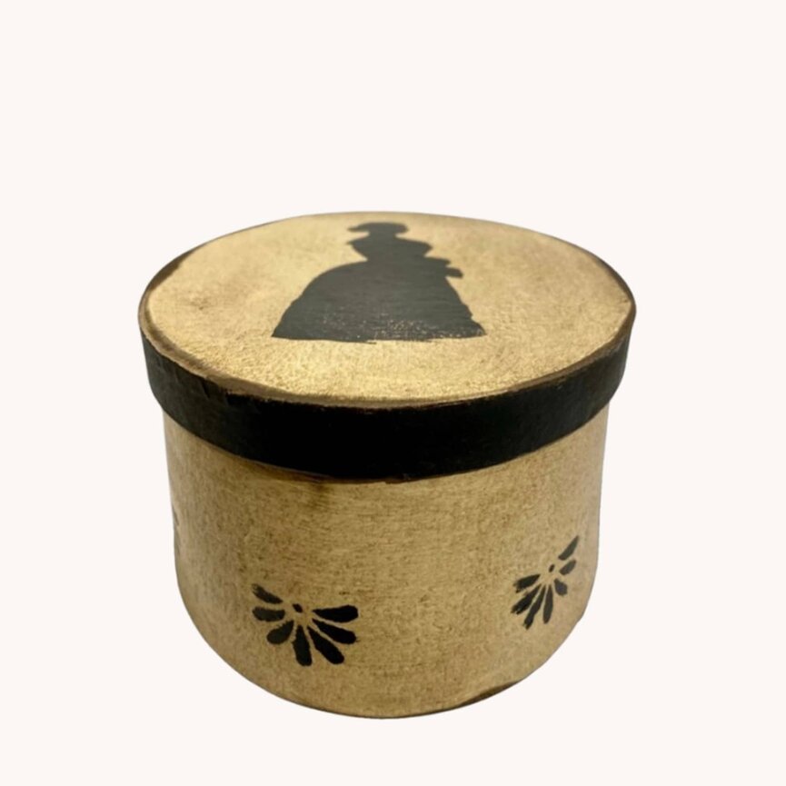 Colonial Lady Pantry Box with Floral Stencil - 7.5"