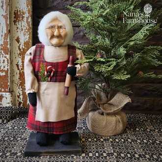 Mrs Claus with Rolling Pin Doll