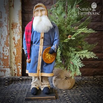 Santa Holding Redware Plate - 21" T