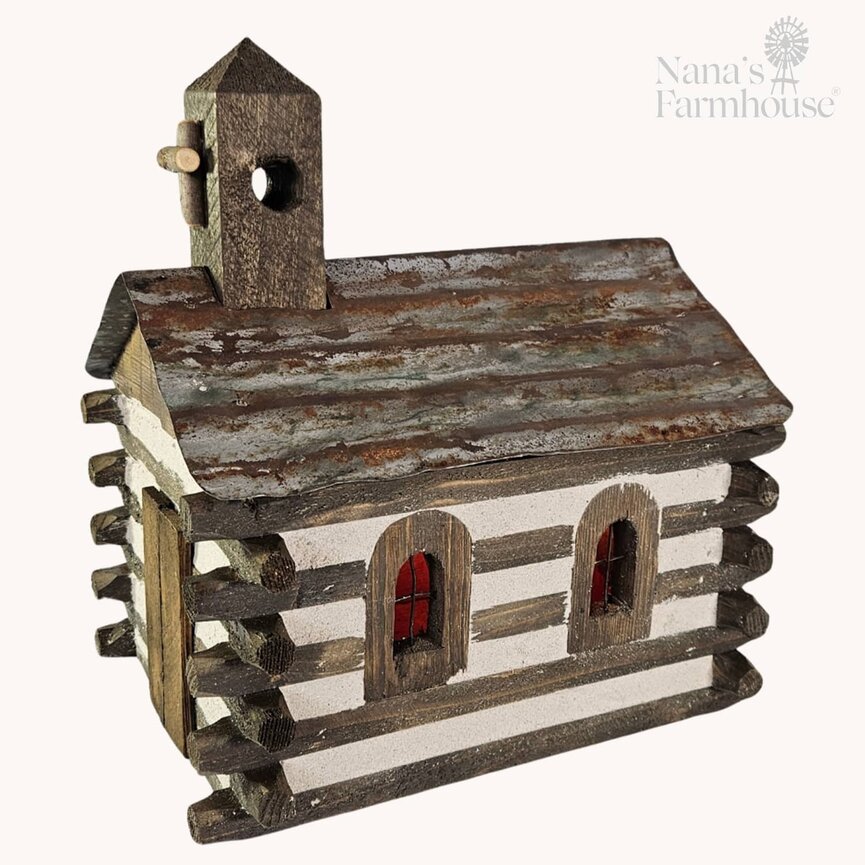 The Old Church Log Cabin Lighted - 15" x 10.5" x 13.5"