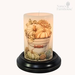 Neutral Fall Bucket Vanilla Candle Sleeve