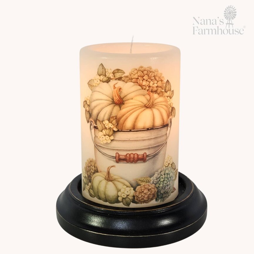 Neutral Fall Bucket Vanilla Candle Sleeve