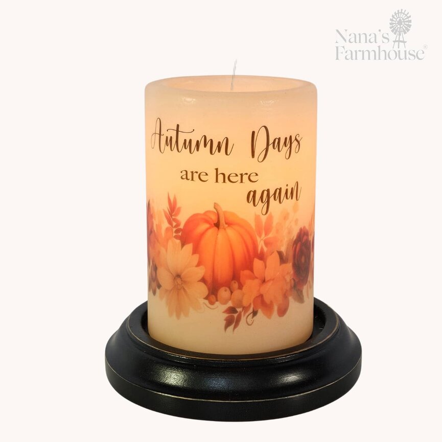 Autumn Days Here Again Candle Sleeve - Antique Vanilla