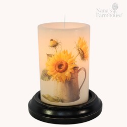 Sunflower Tin Bouquet Candle Sleeve - Vanilla