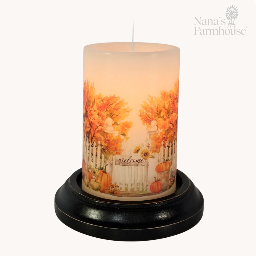 Garden Gate Fall Candle Sleeve - Vanilla
