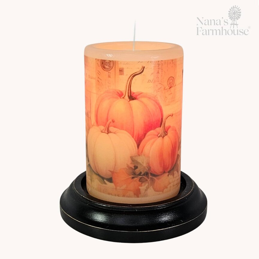 Patch Work Pumpkins Candle Sleeve - Antique Vanilla
