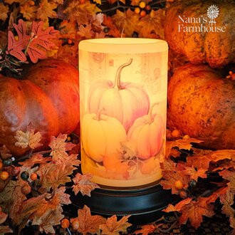 Patch Work Pumpkins Candle Sleeve - Antique Vanilla