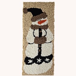 Hooked Rug Tall Snowman with Stocking Cap - 23" x 10"