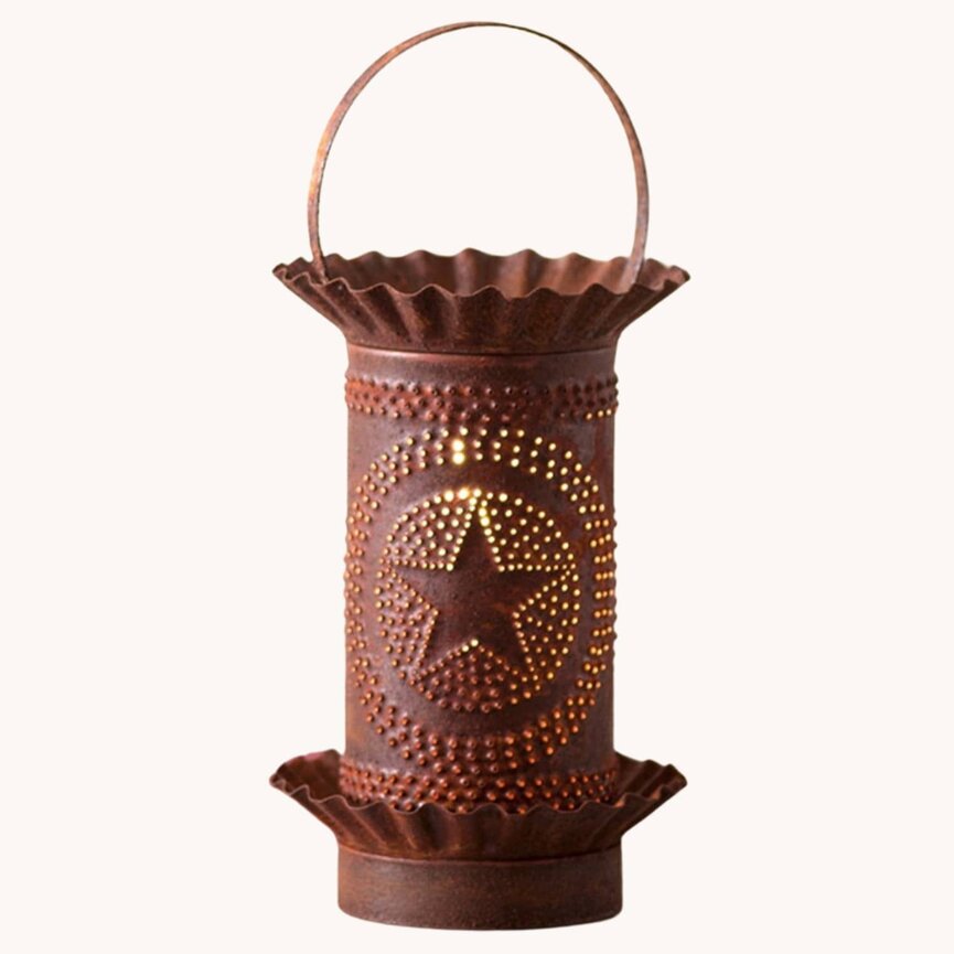 Mini Wax Warmer with Regular Star in Rustic Tin - 9" x 4"