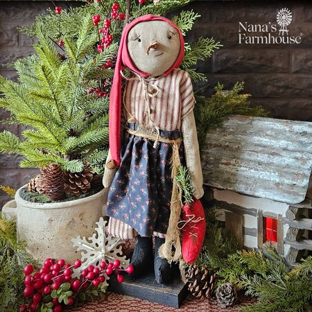 Edith Snowgirl Doll with Print Apron