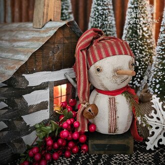 Milton Snowman Doll with Stick Arms - 10"