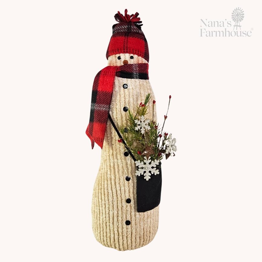 Standing Chenille Slim Snowman  - 22"