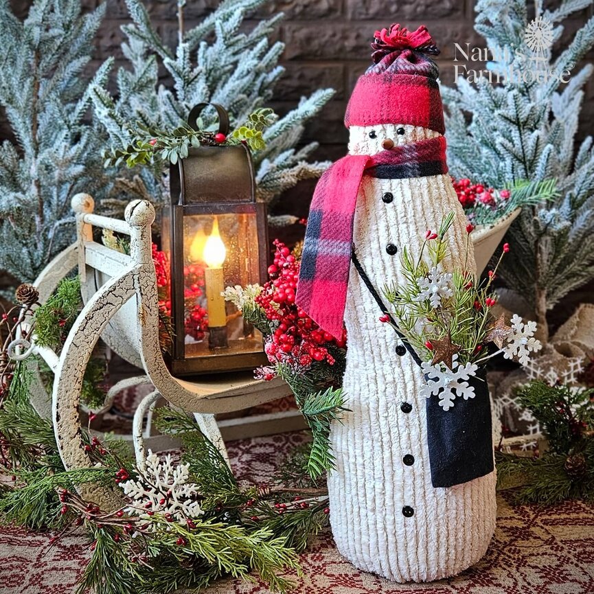 Standing Chenille Slim Snowman  - 22"