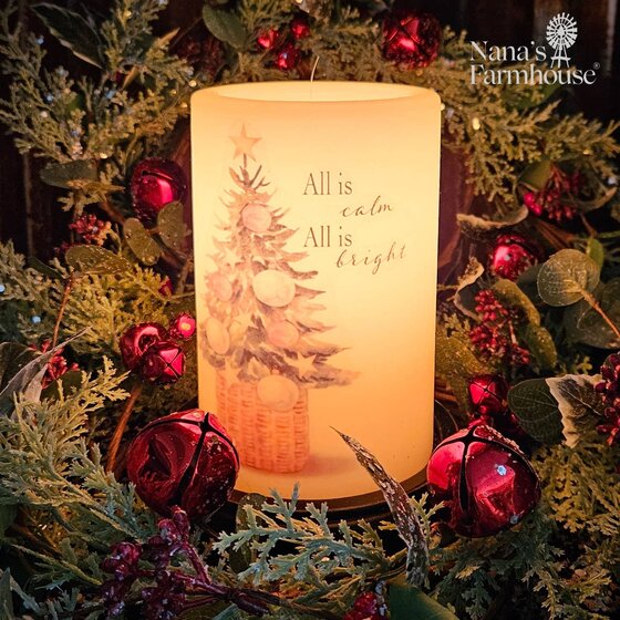 Calm & Bright Tree Candle Sleeve - Antique Vanilla